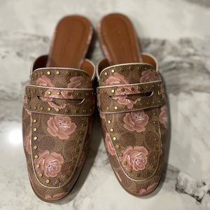 Coach loafers. Like new! Floral pattern.